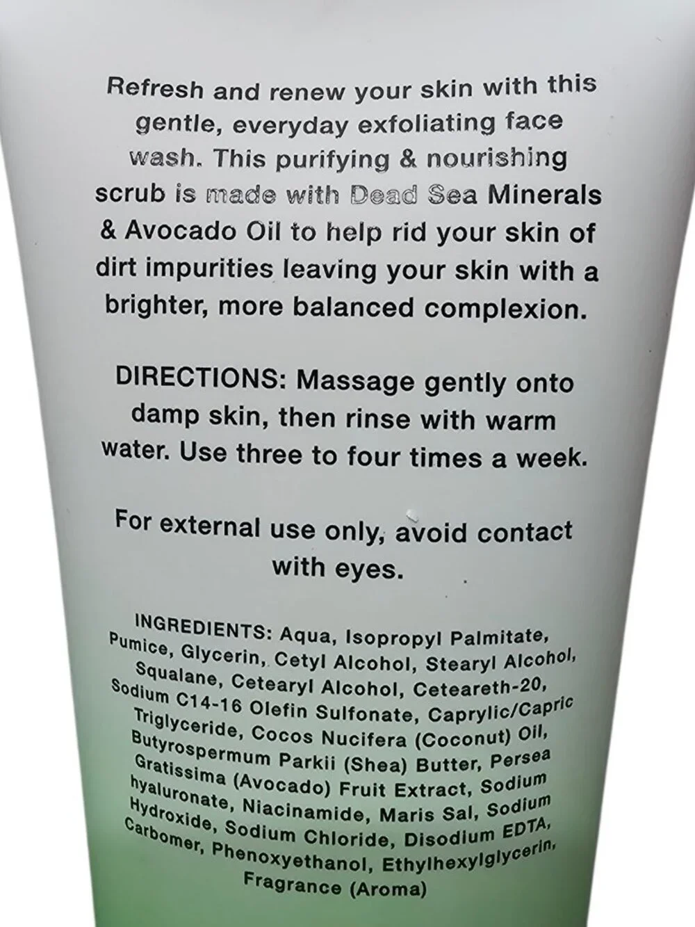 Vitamins and Sea Beauty Dead Sea Minerals Avocado Purifying Facial Scrub